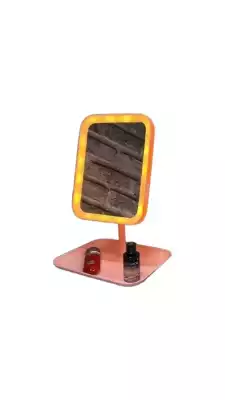 Настольное зеркало с LED-подсветкой LS01, розовый